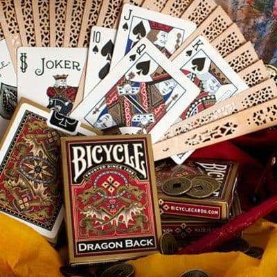 Bicycle Dragon Back gold poker cards