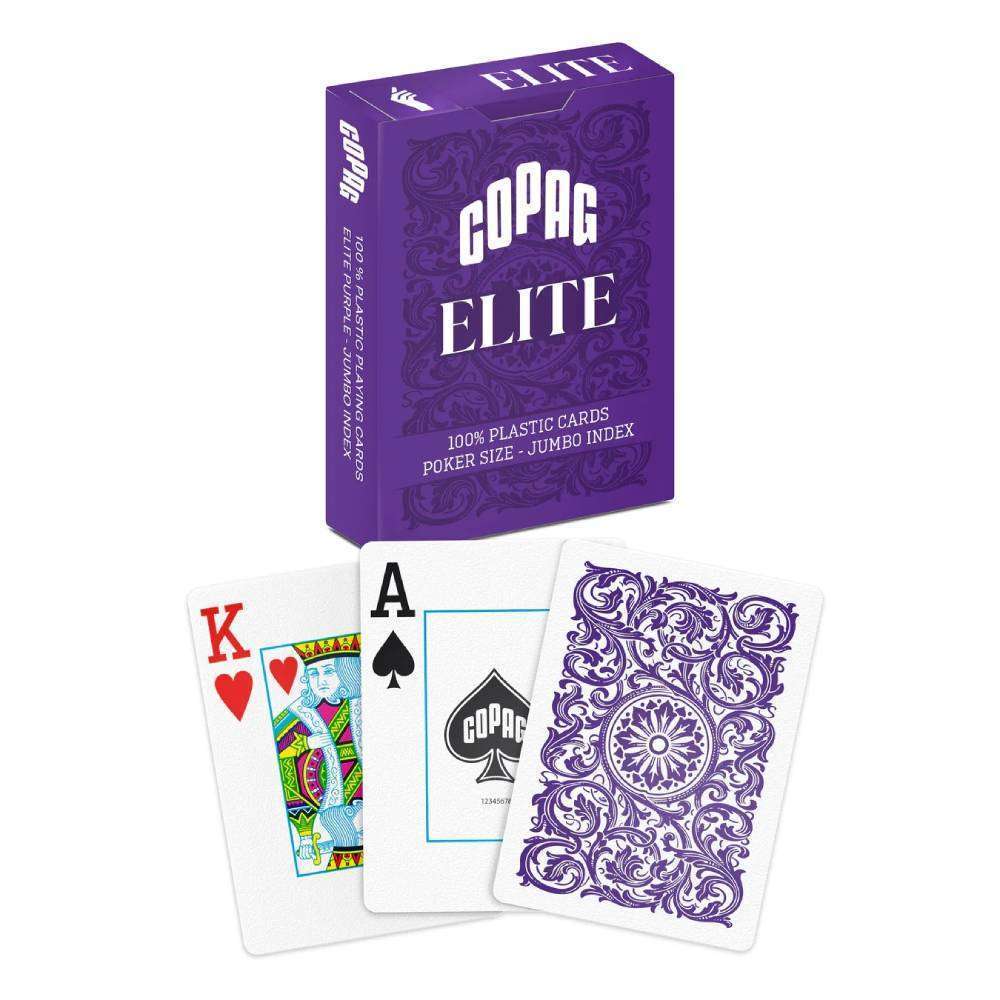 Copag Elite single deck plastic poker playing cards. Purple deck