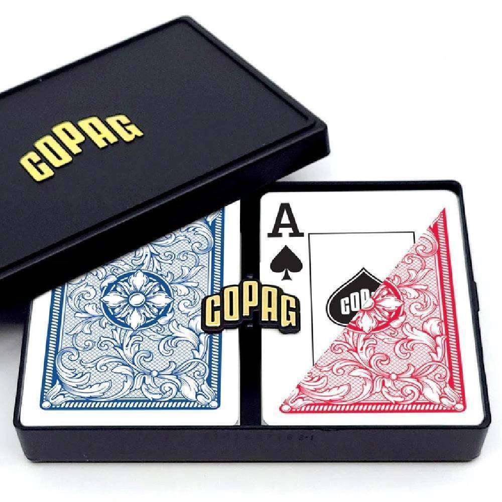 Copag Legacy plastic poker playing cards - double deck - red and blue