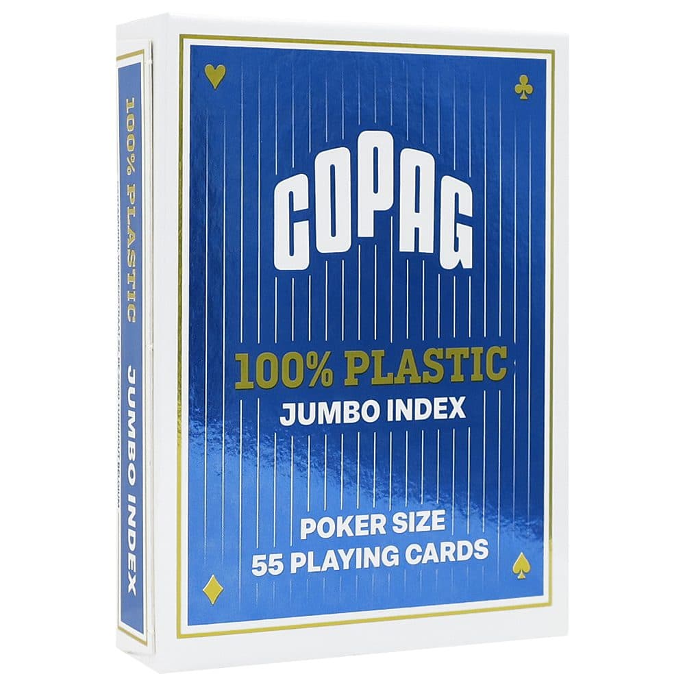 copag plastic poker cards, 2 pip regular index, blue back